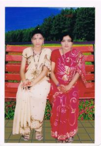Sumaya with her friend Mita, Studio photograph taken at RatnaStudio at Nischintapur, Ashulia